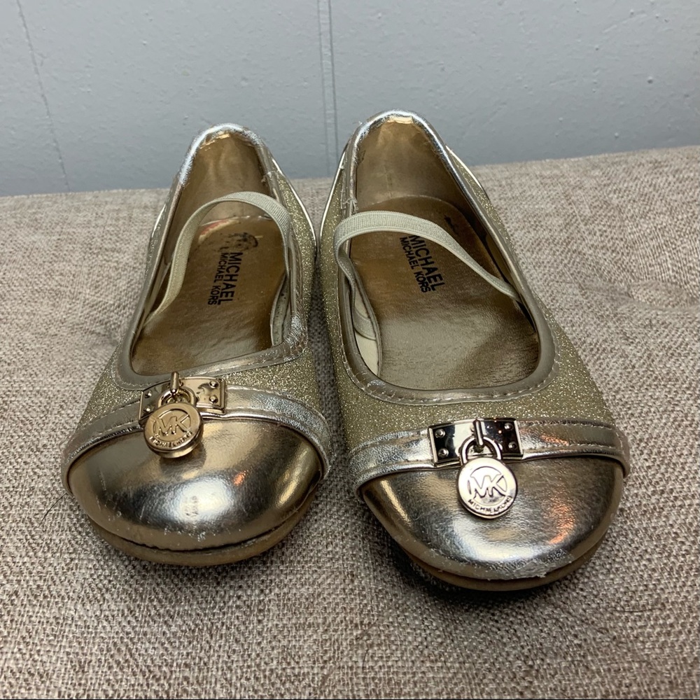 Michael Kors Milania Gold Sparkly Dress Shoes